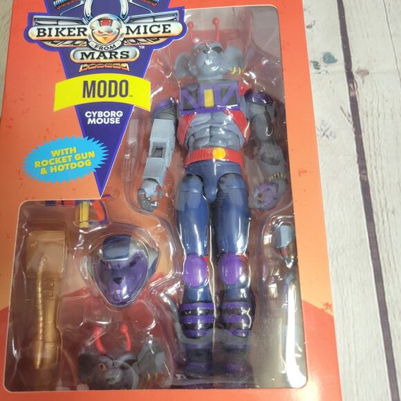 Biker Mice from Mars MODO Cyborg Mouse with Rocket Gun & Hotdog Action Figure - Picture 3 of 4